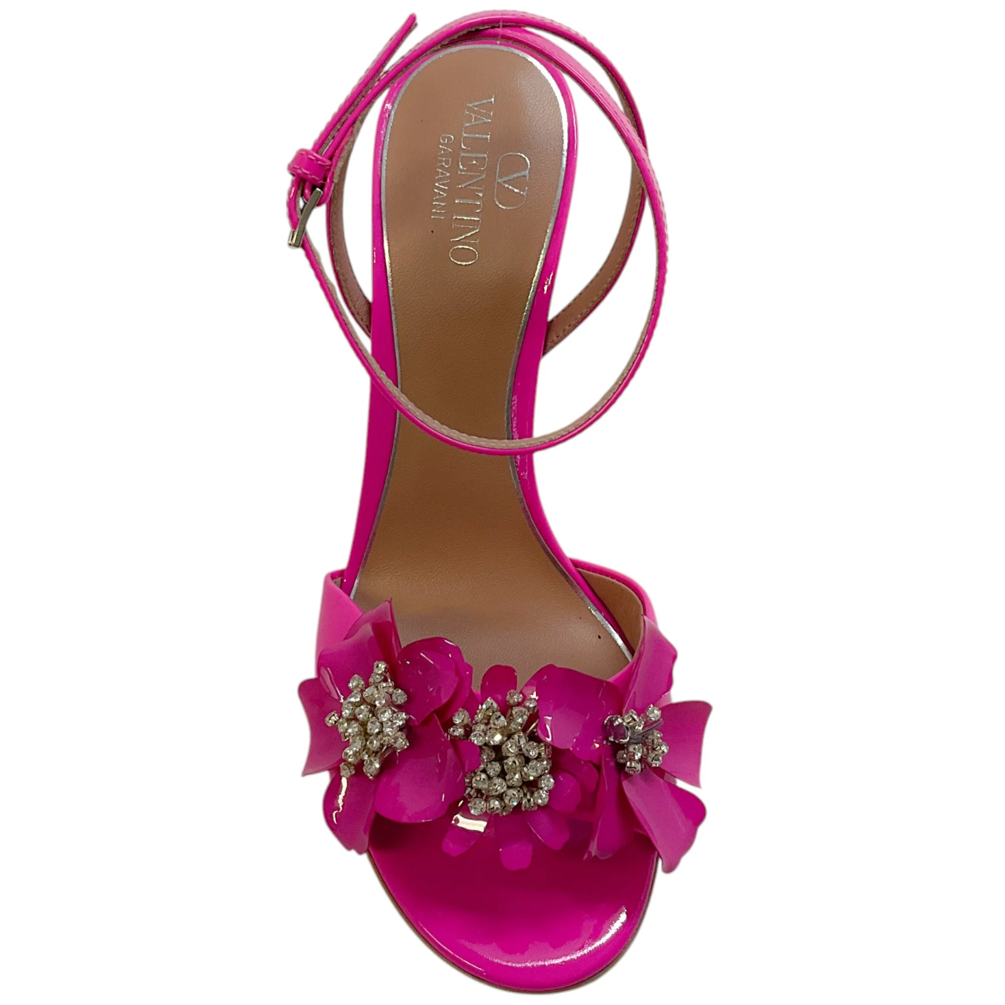 Valentino Pink Patent Archive Wild Flower Leather Sandals - Image 4