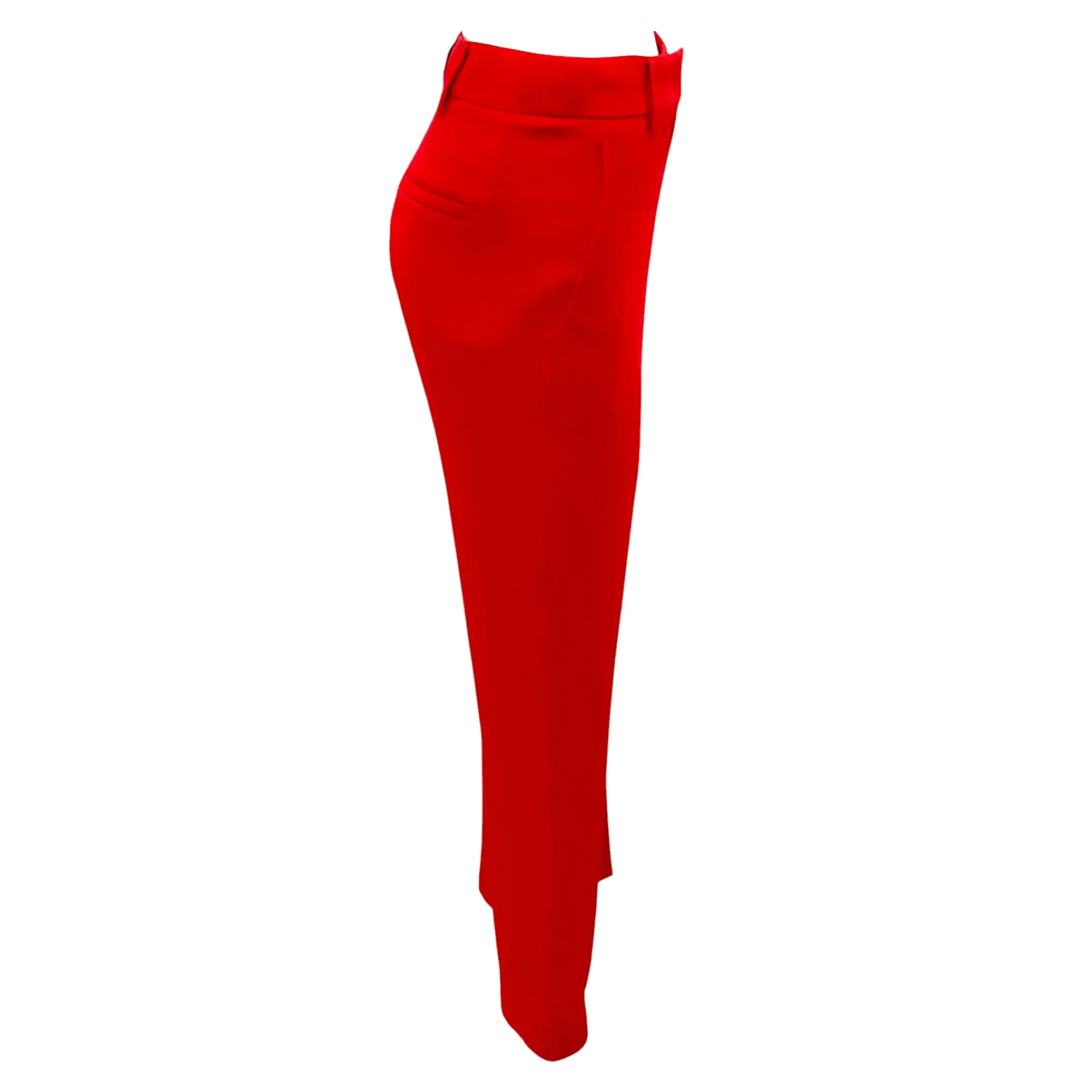 Valentino Red 2024 High-Waist Silk Trousers - Image 2