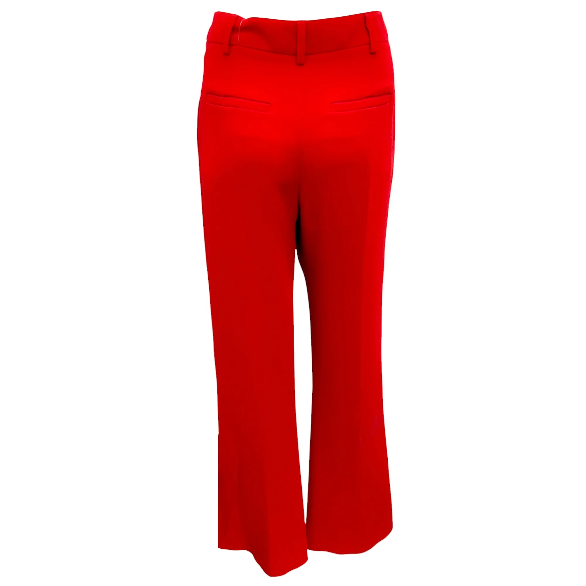 Valentino Red 2024 High-Waist Silk Trousers - Image 3