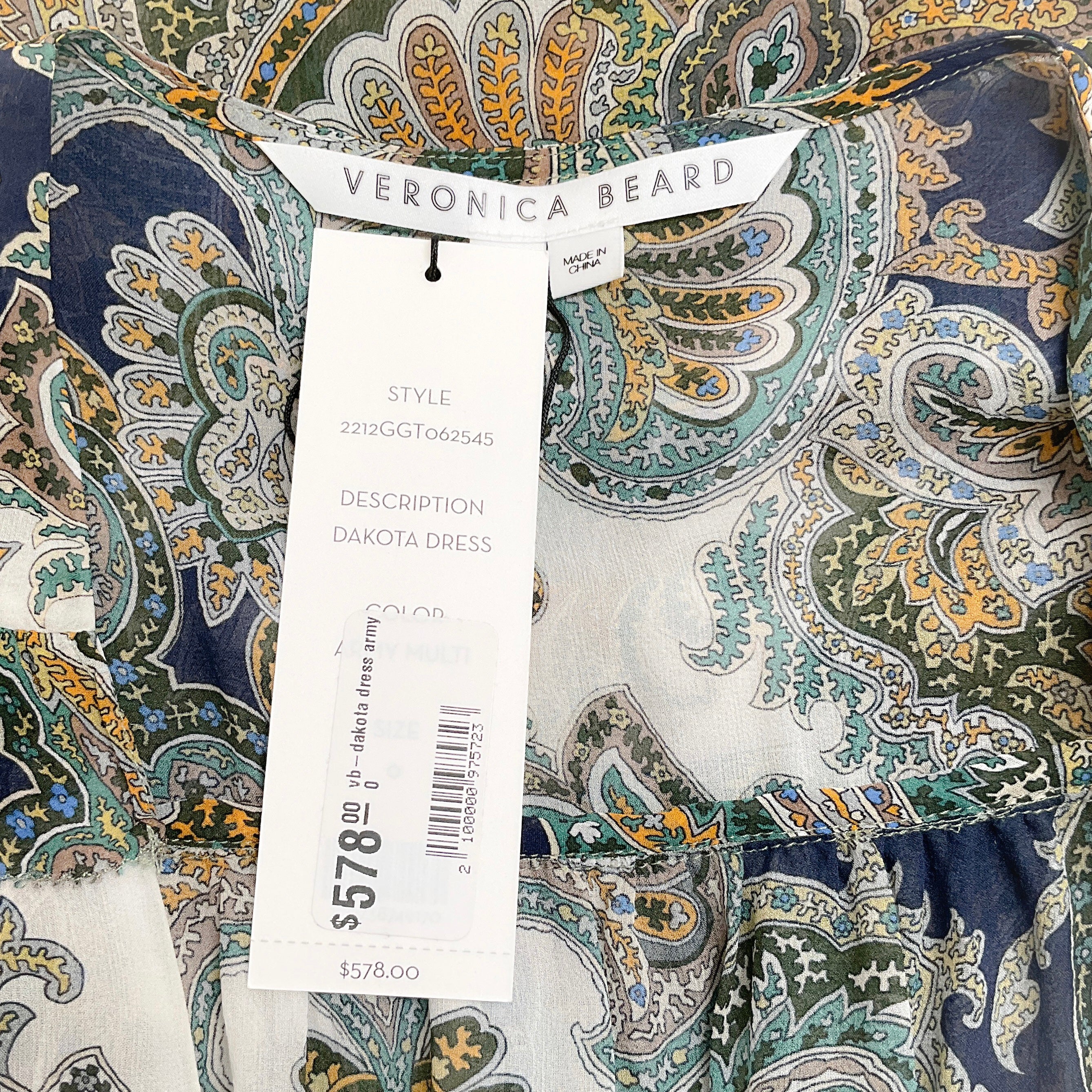 Veronica Beard Army Multi Silk Dakota Dress - Image 4