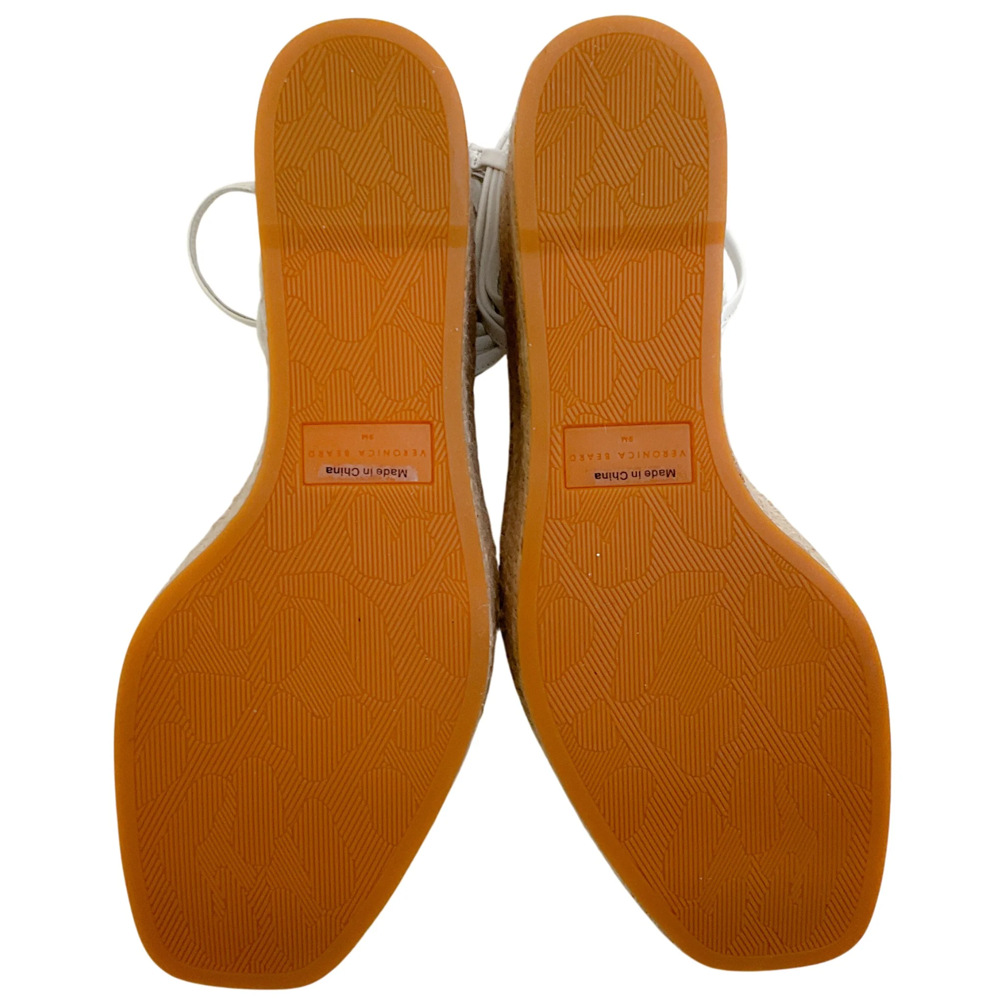 Veronica Beard Coconut Leather Ravina Raffia Wedge Sandals - Image 8