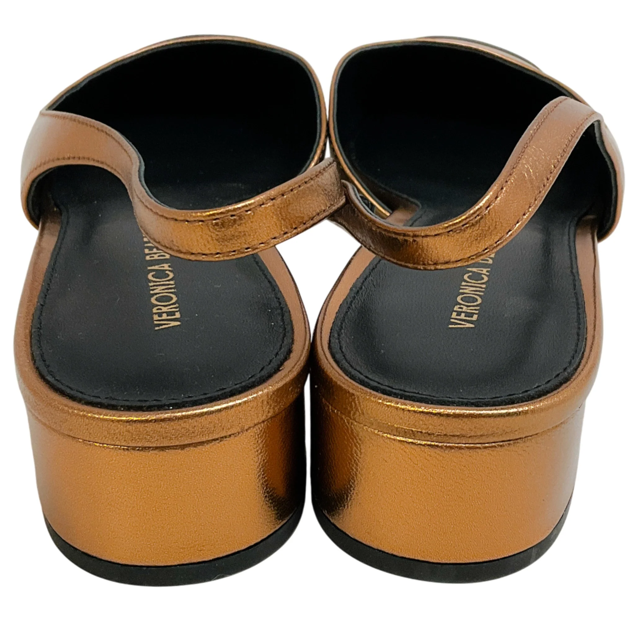 Veronica Beard Copper / Black Leather Cecile Slingback Pumps - Image 5