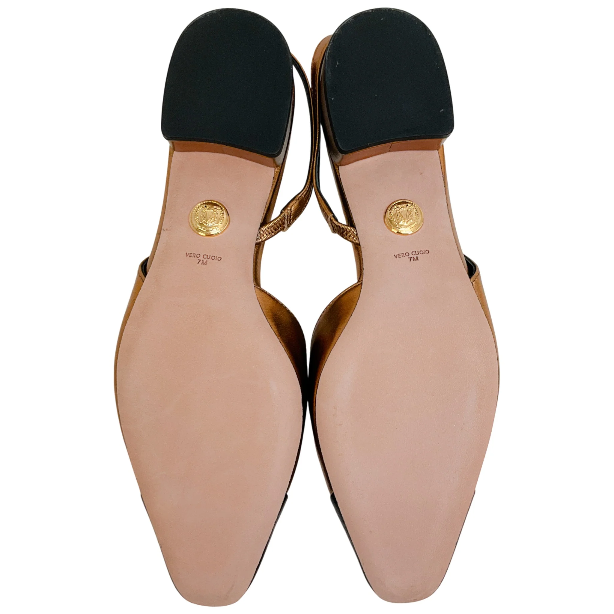 Veronica Beard Copper / Black Leather Cecile Slingback Pumps - Image 7