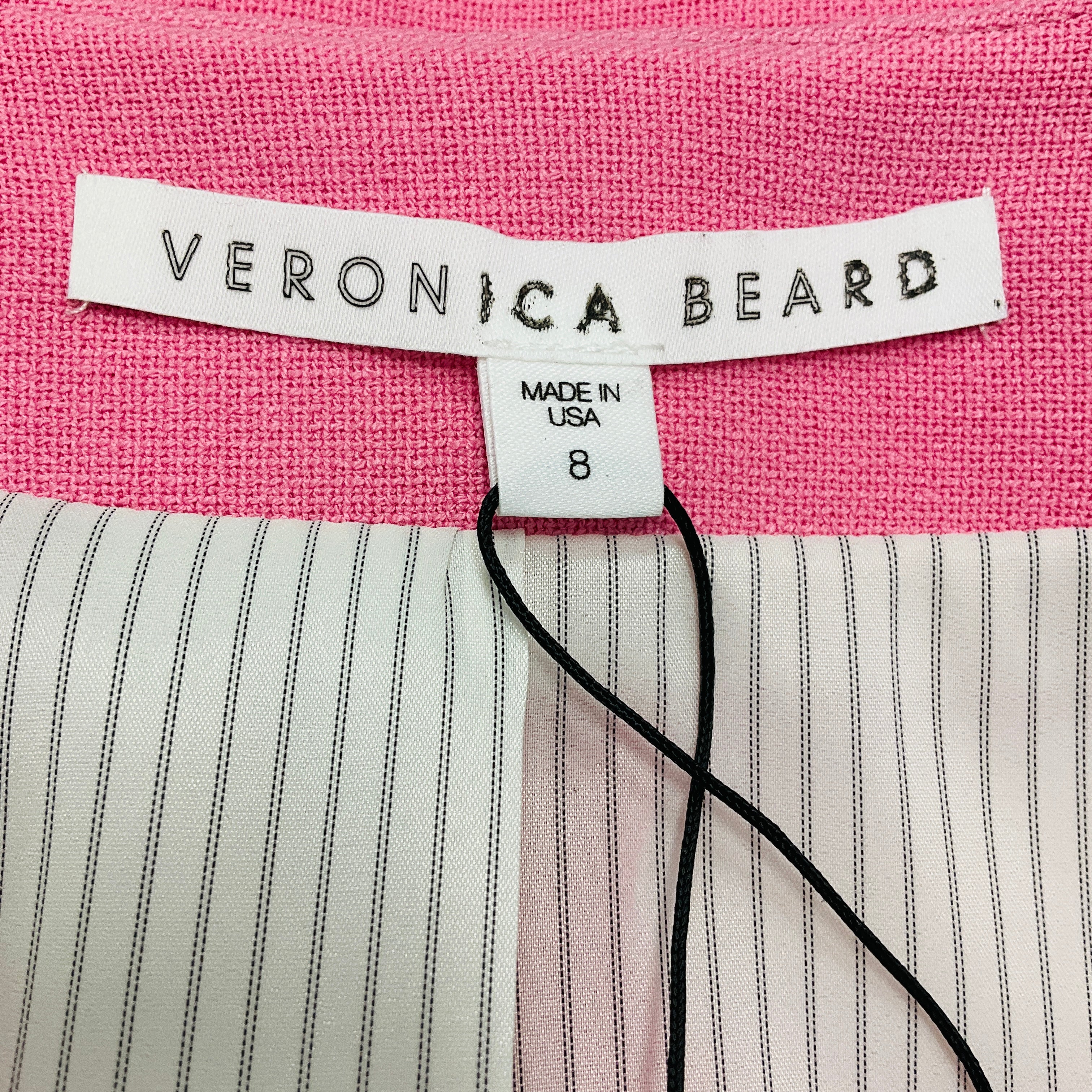 Veronica Beard Pink Ria Square Neck Collarless Jacket - Image 4