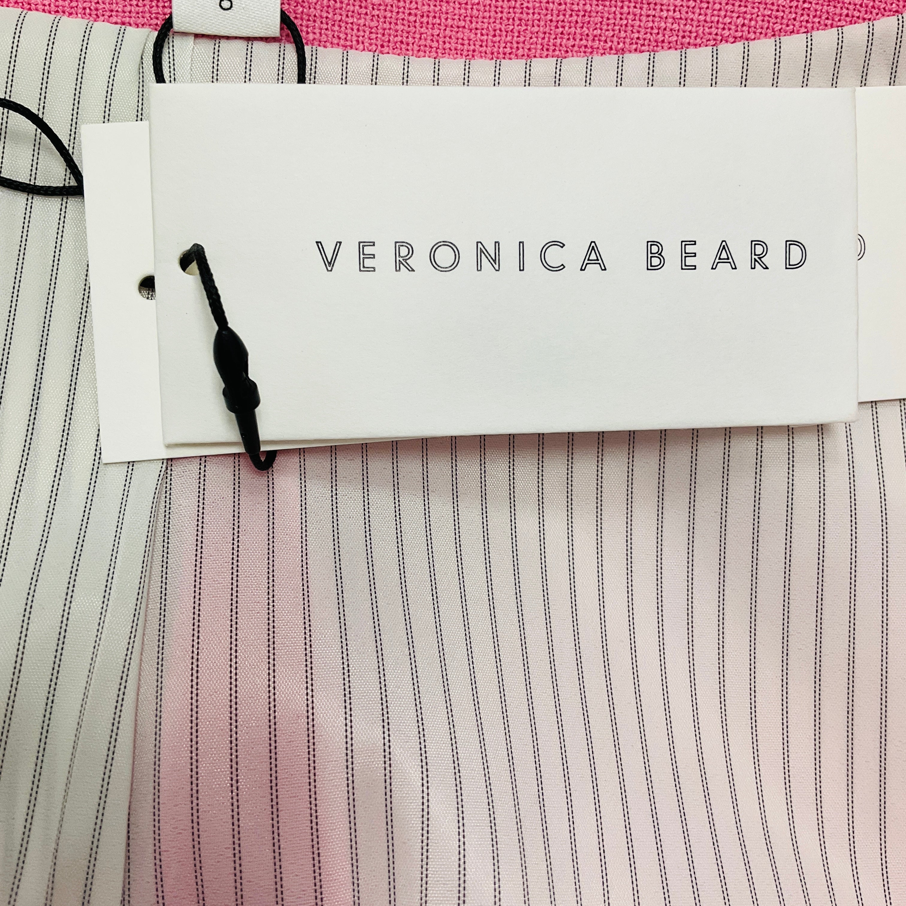 Veronica Beard Pink Ria Square Neck Collarless Jacket - Image 5