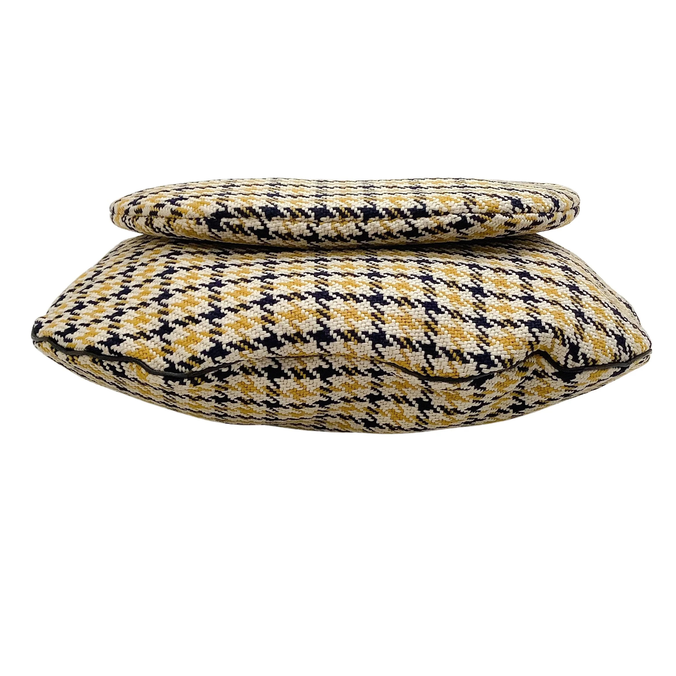 Victoria Beckham Black / Yellow Houndstooth Shoulder Bag With Chain Strap - Image 4