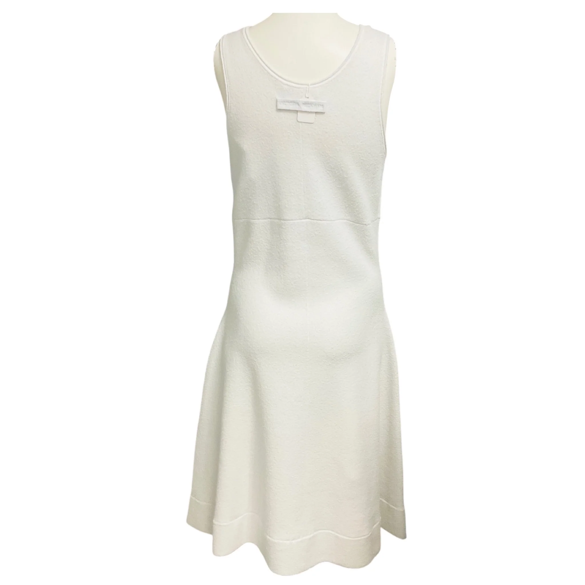 Victoria Beckham White Sleeveless Terry Midi Dress - Image 3