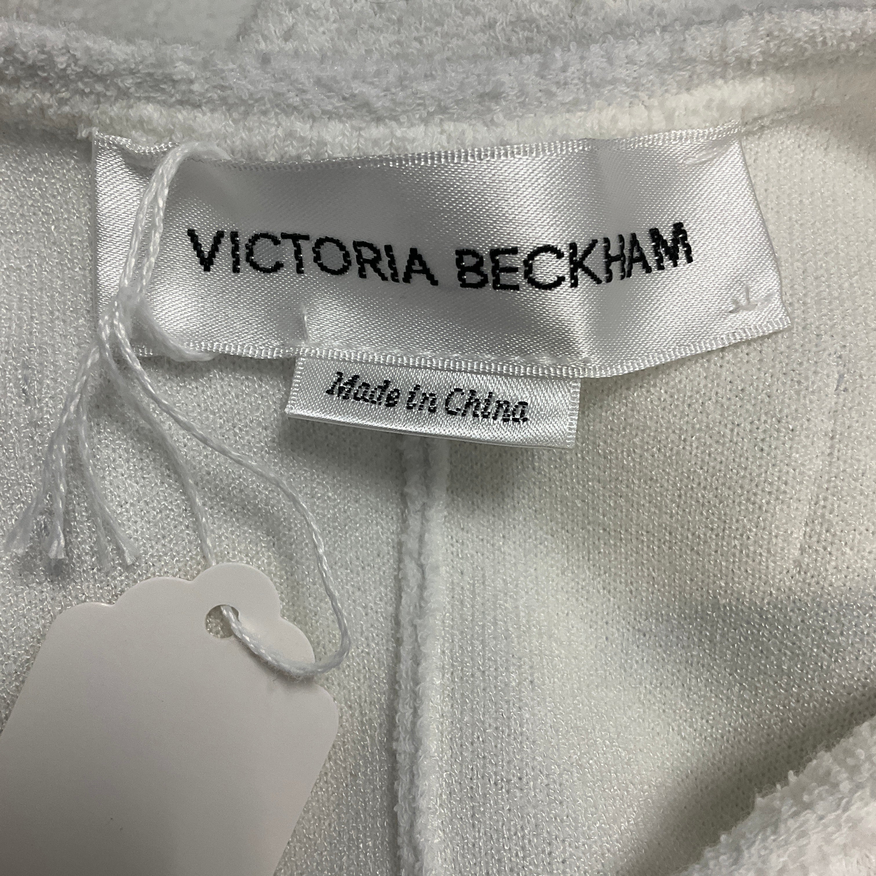Victoria Beckham White Sleeveless Terry Midi Dress - Image 4