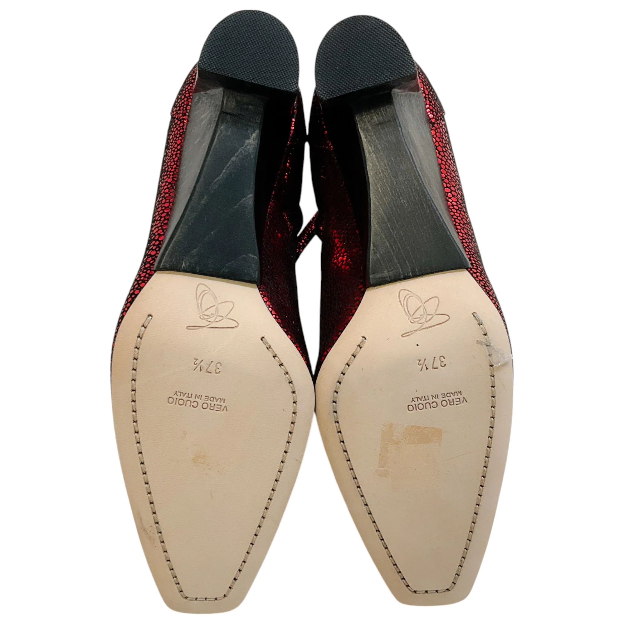 Zero + Maria Cornejo Red Shimmer Suede Boots - Image 6