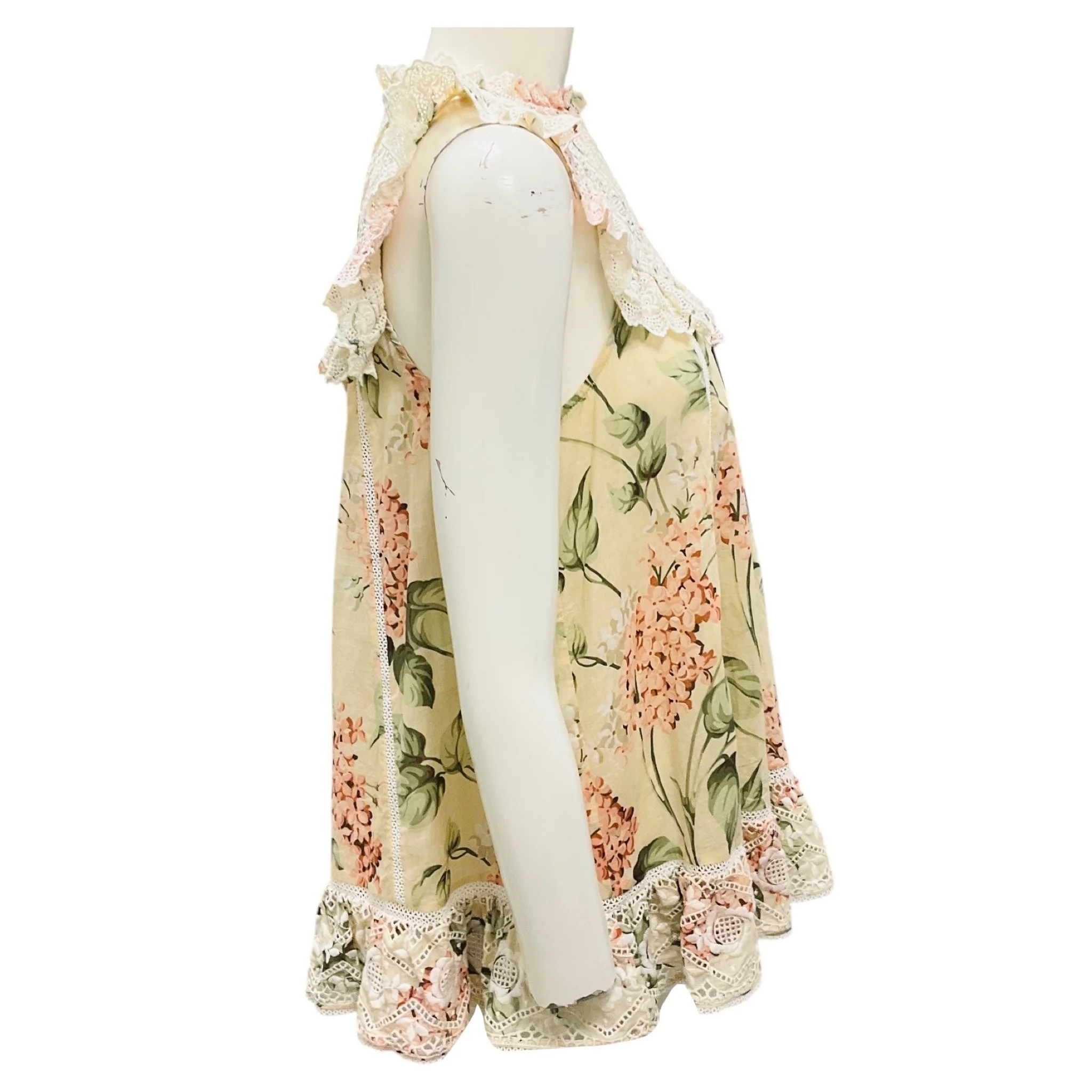 Zimmermann Beige Multi Lace Trimmed Sleeveless Floral Top - Image 2