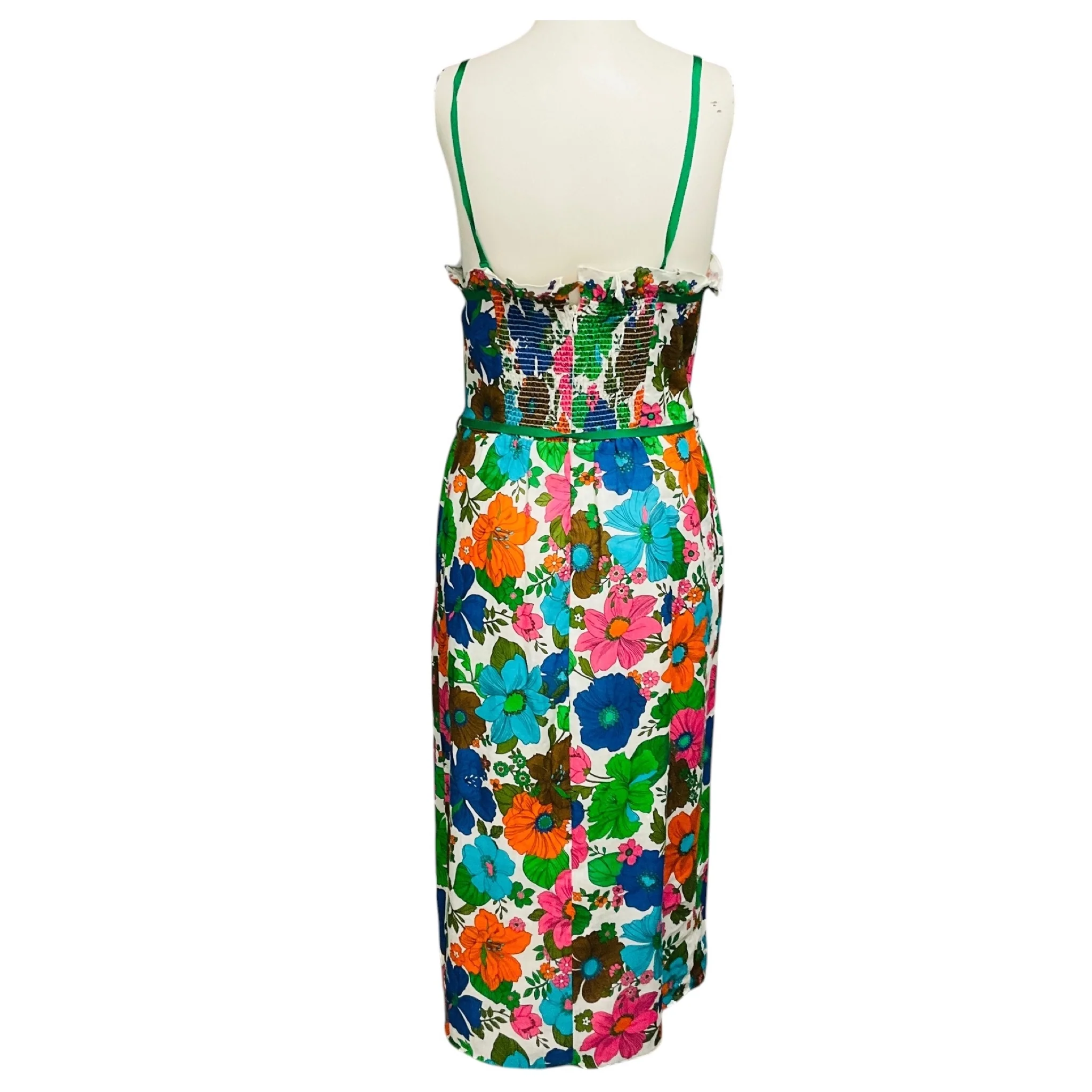 Zimmermann Green Floral Riders Ruffle Midi Dress - Image 3