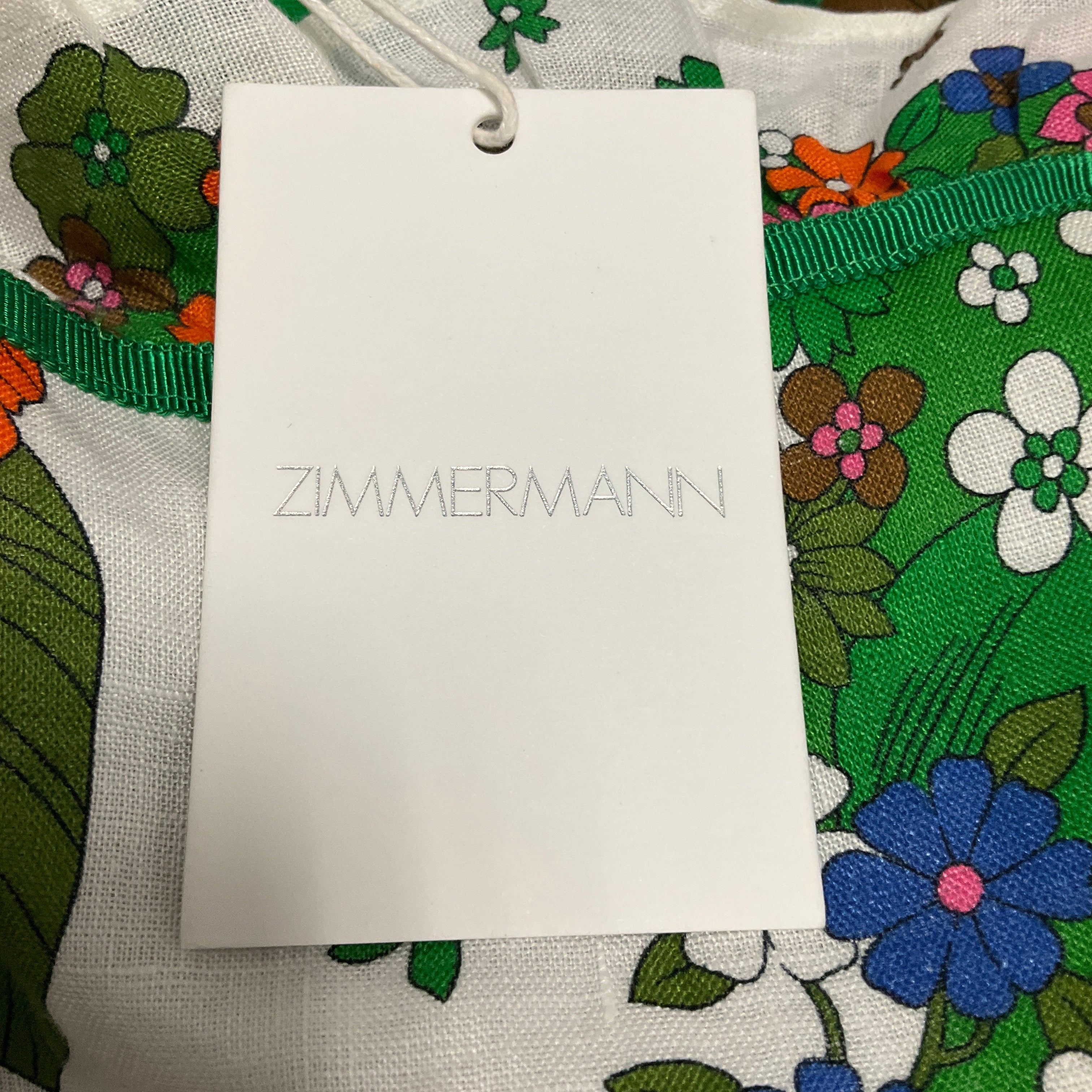 Zimmermann Green Floral Riders Ruffle Midi Dress - Image 5