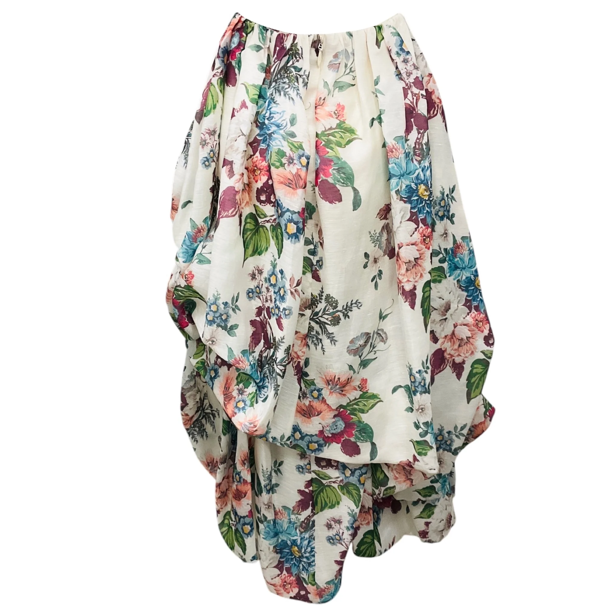 Zimmermann Ivory Barkcloth Print Matchmaker Drape Skirt - Image 3