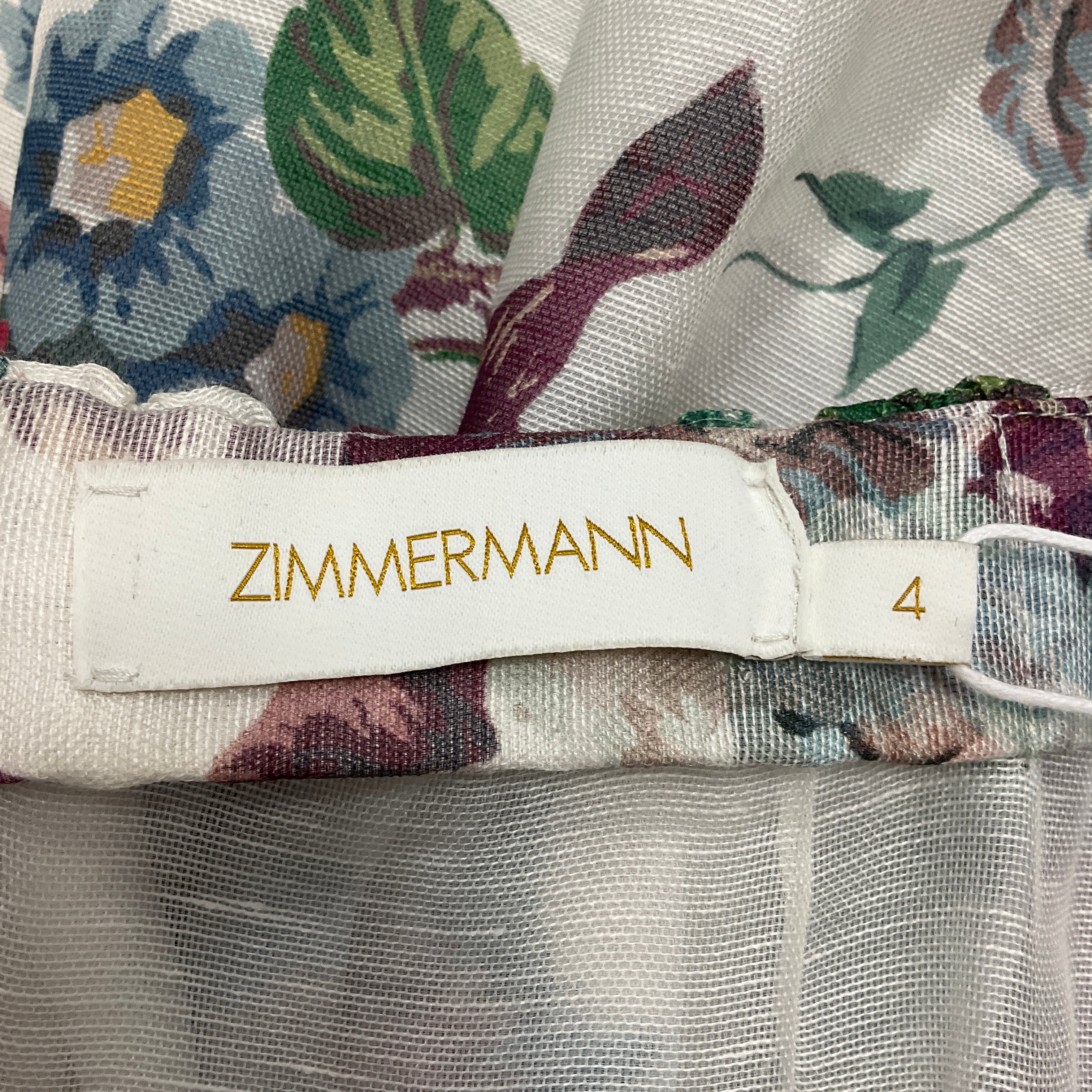 Zimmermann Ivory Barkcloth Print Matchmaker Drape Skirt - Image 4