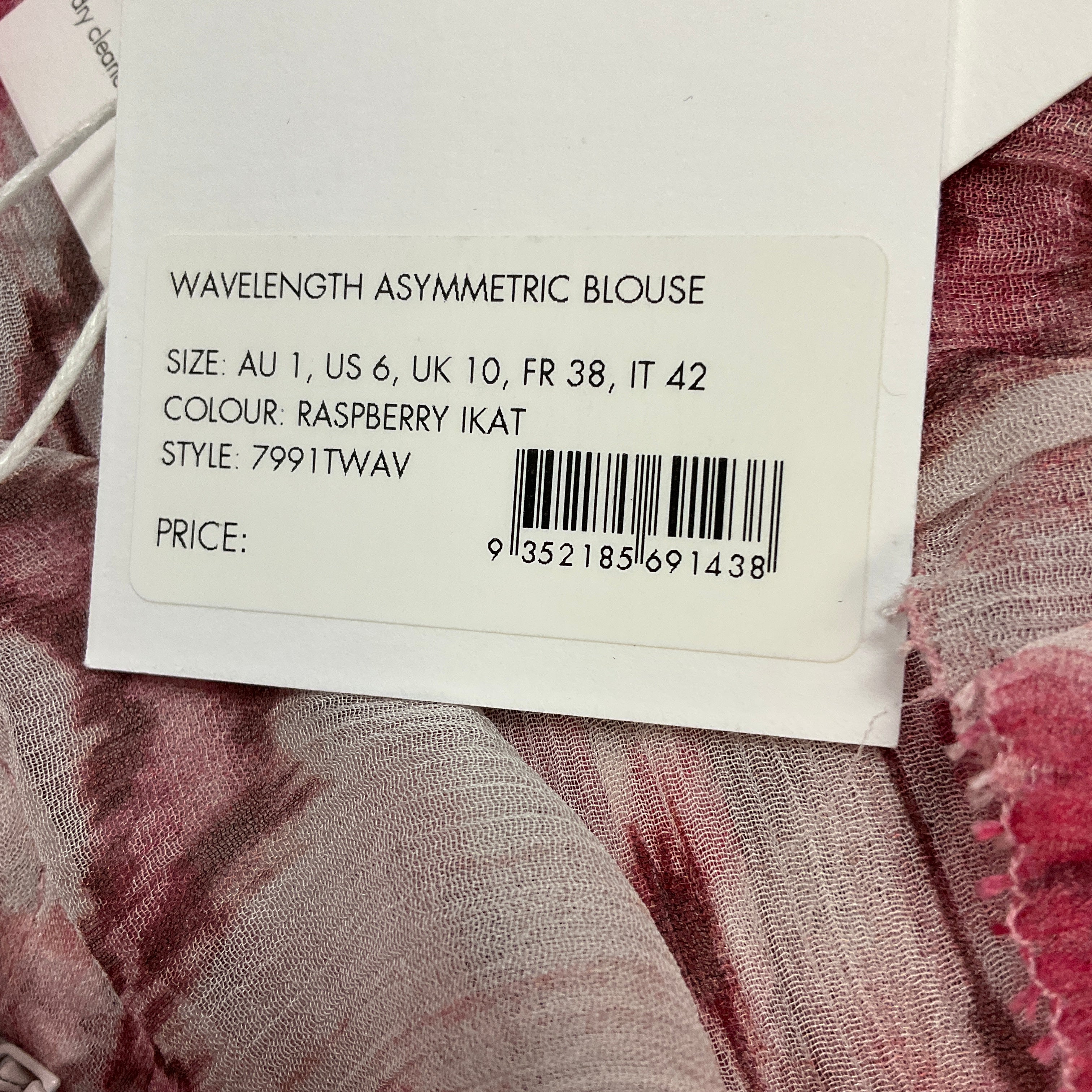 Zimmermann Raspberry Ikat Wavelength Asymmetric Blouse - Image 6