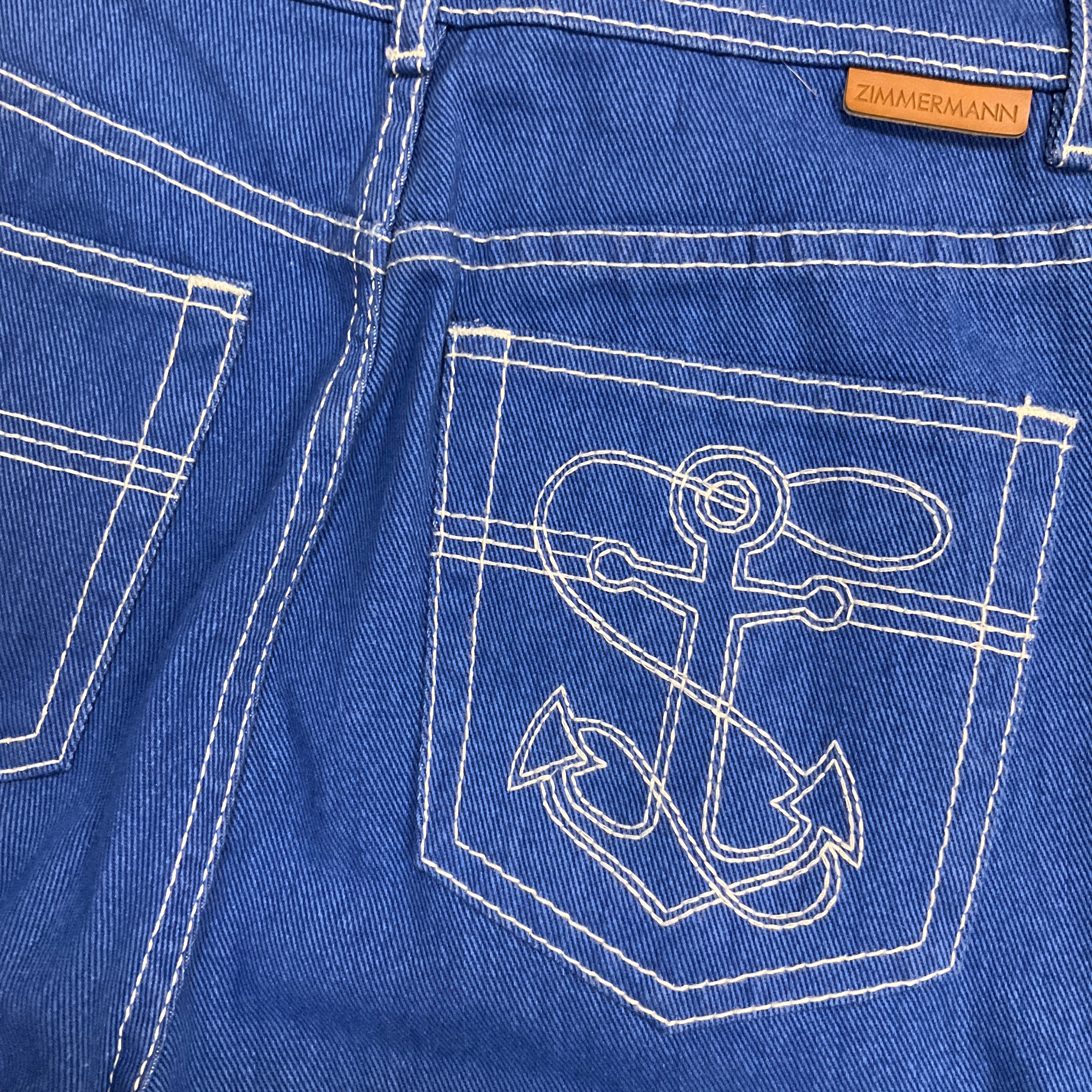 Zimmermann Regatta Blue High Tide Kick Flare Sailor Jeans - Image 10