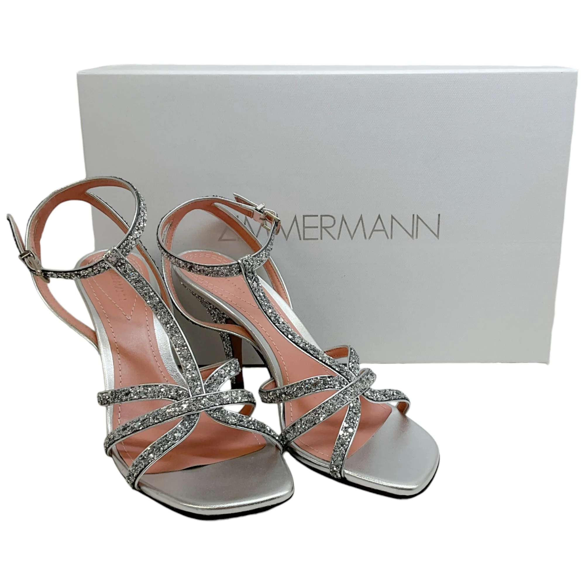 Zimmermann Silver Sequined Aura Sandals - Image 6