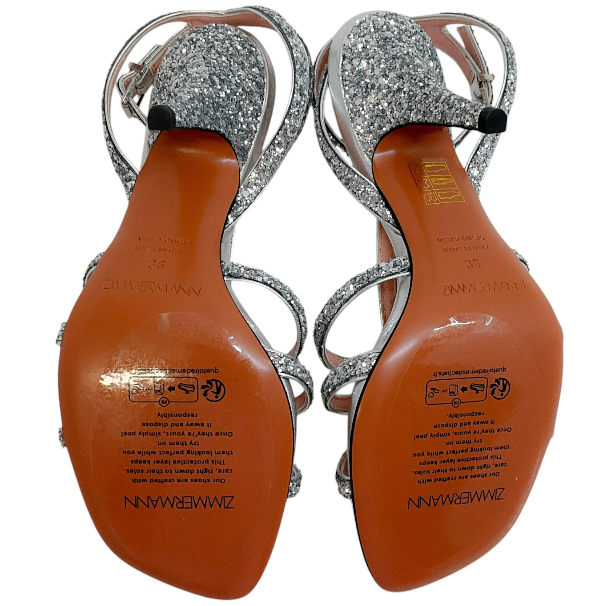 Zimmermann Silver Sequined Aura Sandals - Image 7