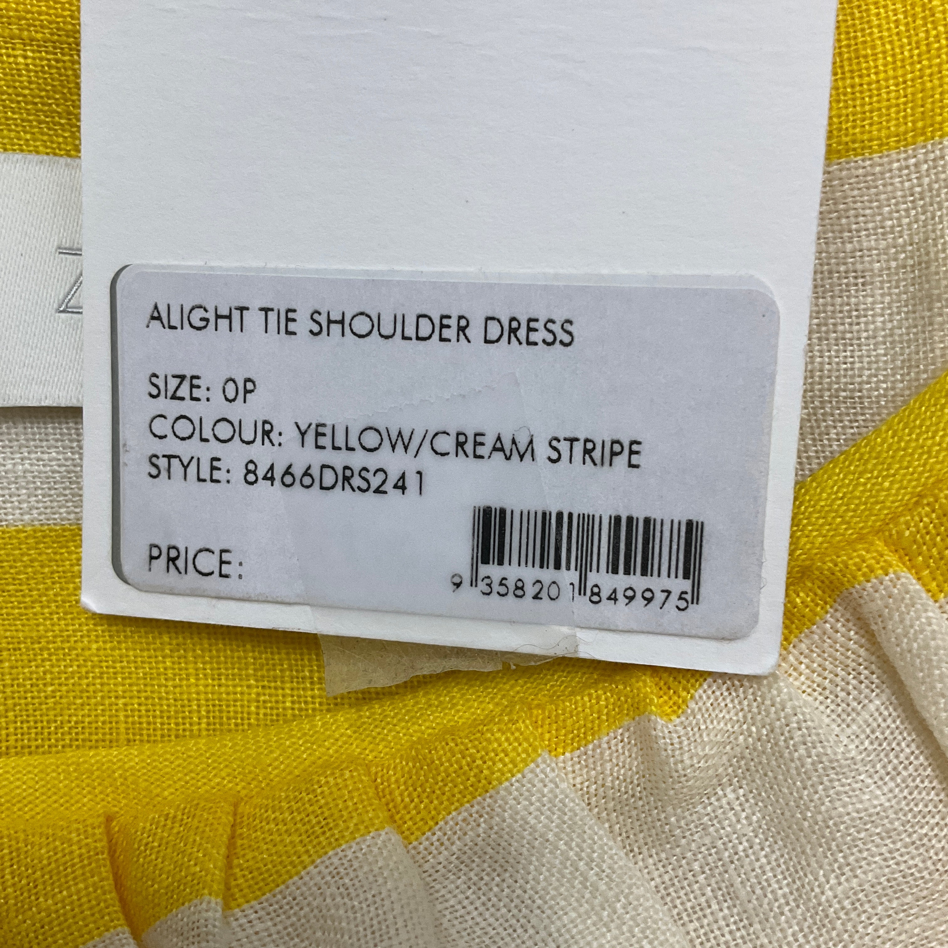 Zimmermann Yellow / Cream Stripe Alight Tie Shoulder Dress - Image 6